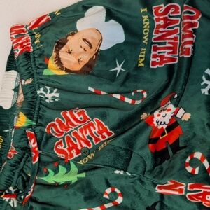 ELF Green & Red "Santa!" Pajama Pants Men's X-large